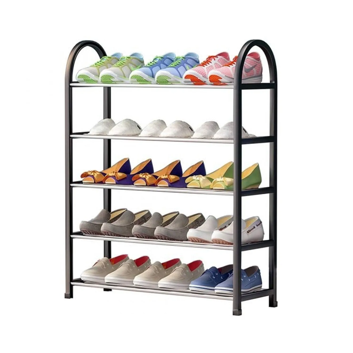 5176 5Tiers Steel  Shoe Rack Adjustable Shoe Shelf Storage Organizer For Home Use