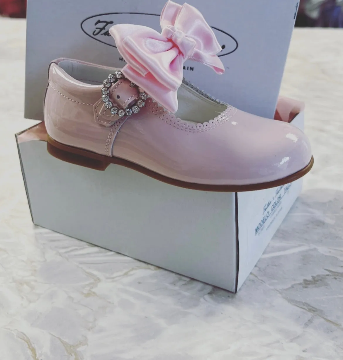 6270-1 Baby Pink Shoe with Diamante Buckle