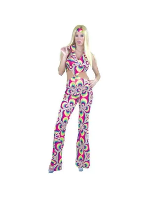 Adult Psychedelic Disco Girl Costume