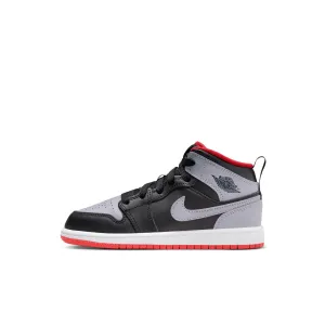 Air Jordan 1 Mid Black "Cement Fire Red" - Kid's PS