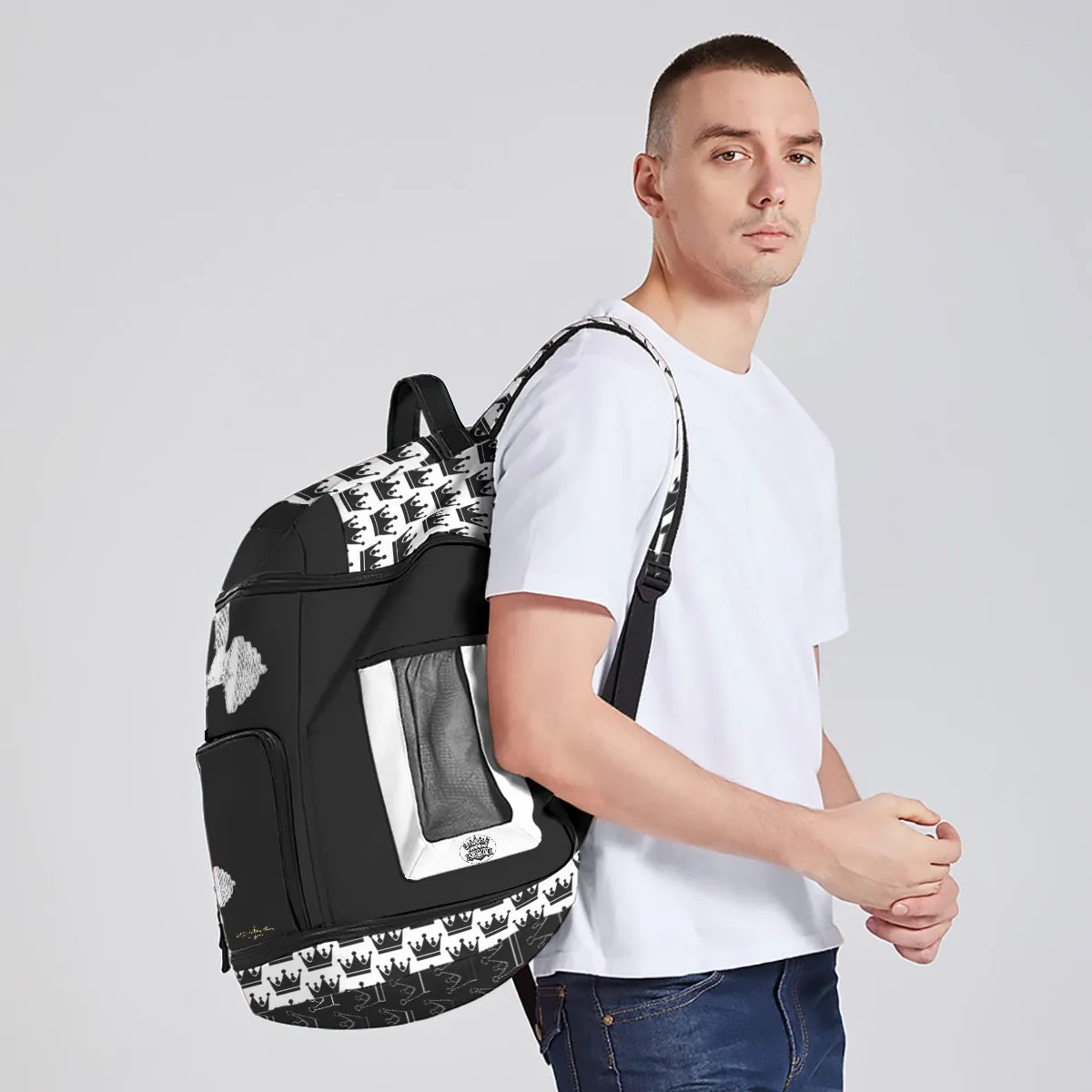 All-Over Print Multifunctional Backpack weightlifting, theme