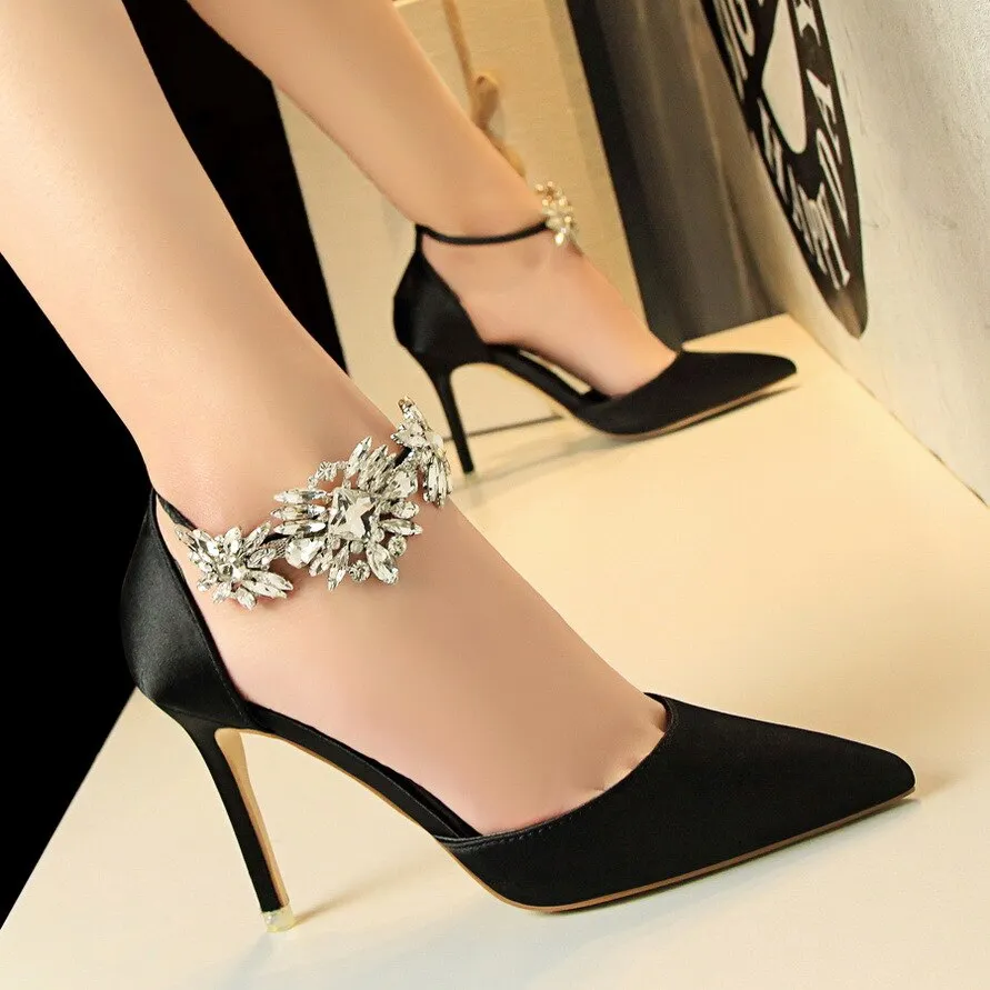 Amozae- Shoes Hollow Out Woman Pumps Red High Heels   Women Heels Stiletto Wedding Shoes Buckle Party Shoes Female Shoes