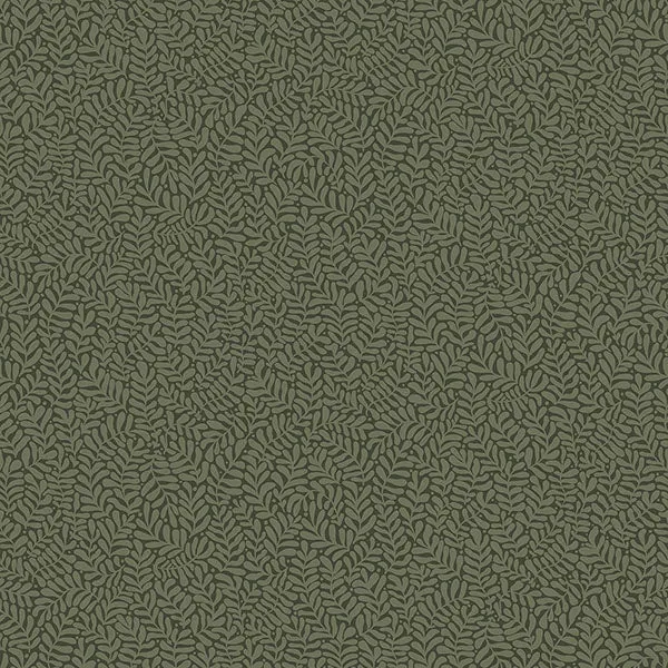 Anna Dark Green Fern Trail Wallpaper