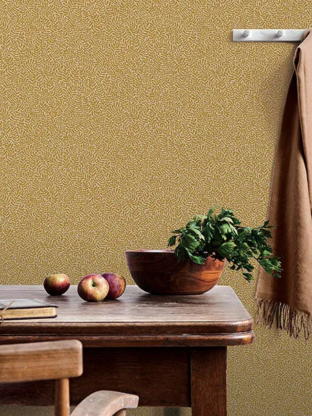 Anna Mustard Fern Trail Wallpaper