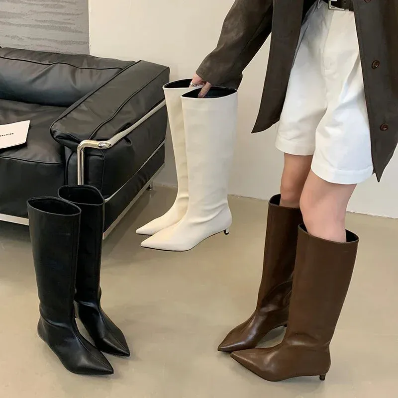 Ashton Knee High Thin Heels Boots