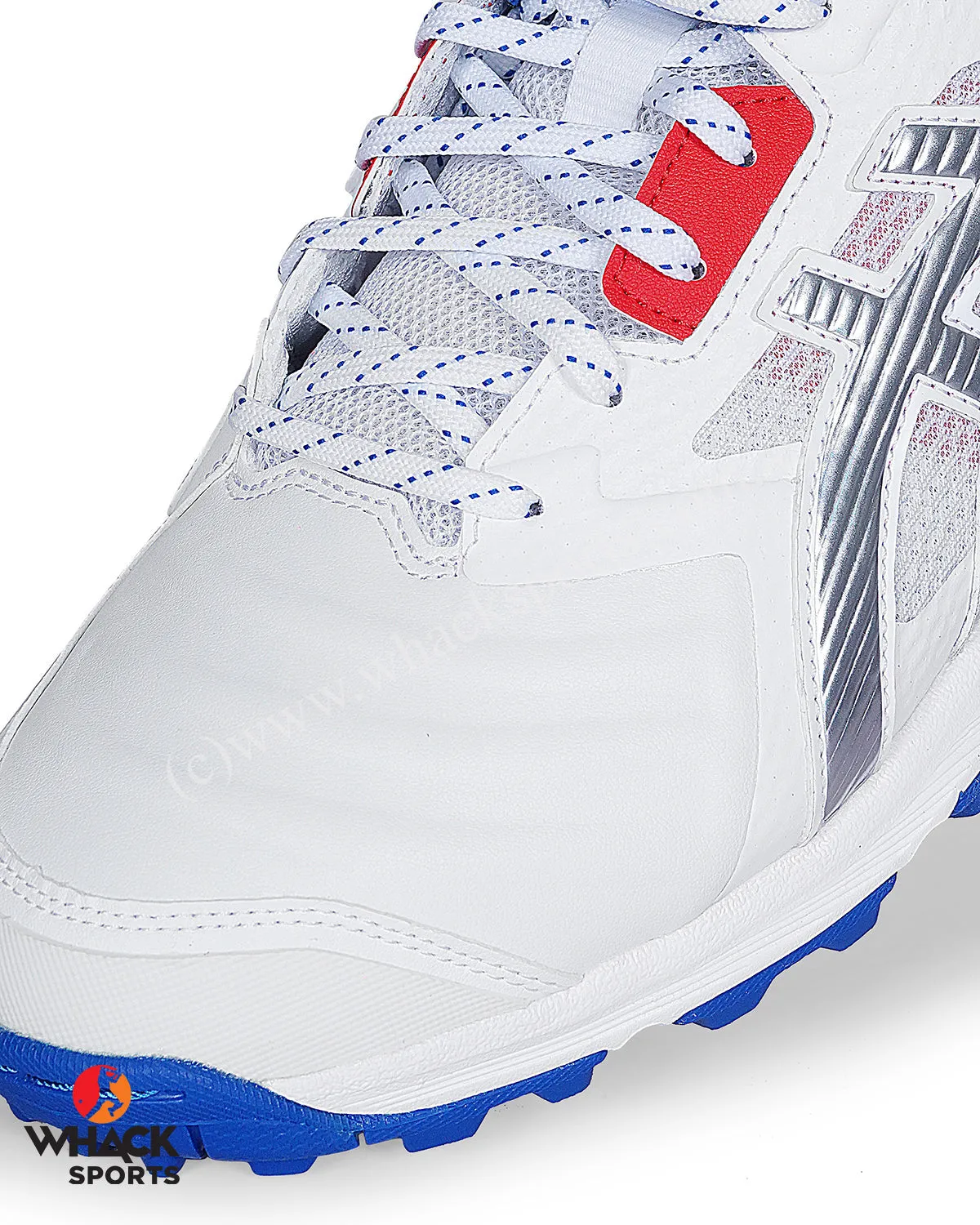 ASICS Gel Gully 7 Cricket Shoes - Steel Spikes - White/Pure Silver