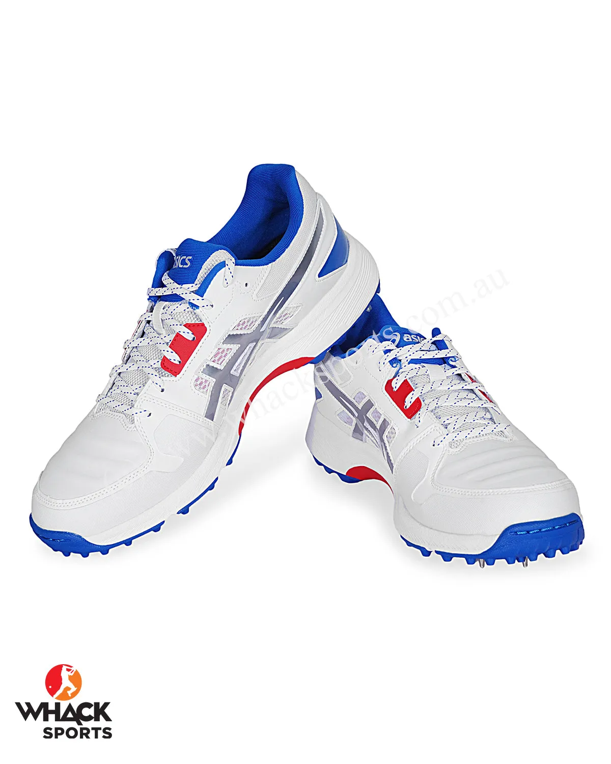 ASICS Gel Gully 7 Cricket Shoes - Steel Spikes - White/Pure Silver