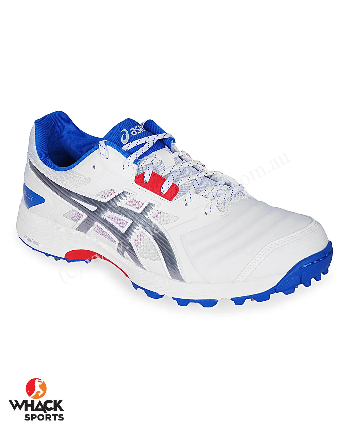 ASICS Gel Gully 7 Cricket Shoes - Steel Spikes - White/Pure Silver