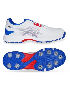 ASICS Gel Gully 7 Cricket Shoes - Steel Spikes - White/Pure Silver