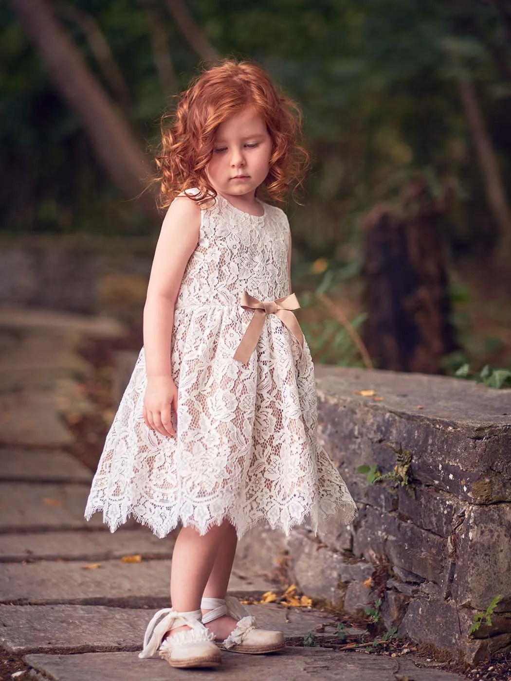 Baptismal Lace dress - MARITINA Beige