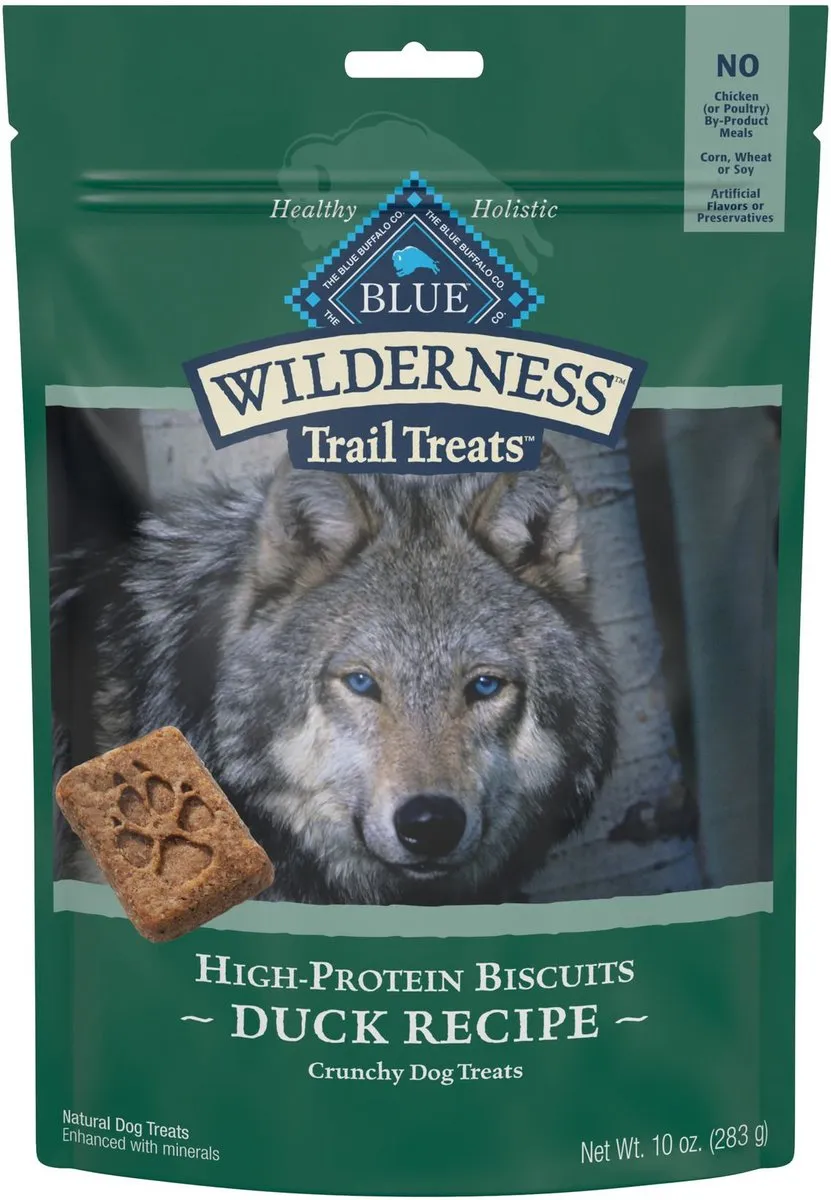 Blue Buffalo Wilderness Trail Treats Grain-Free Duck Biscuits Dog Treats