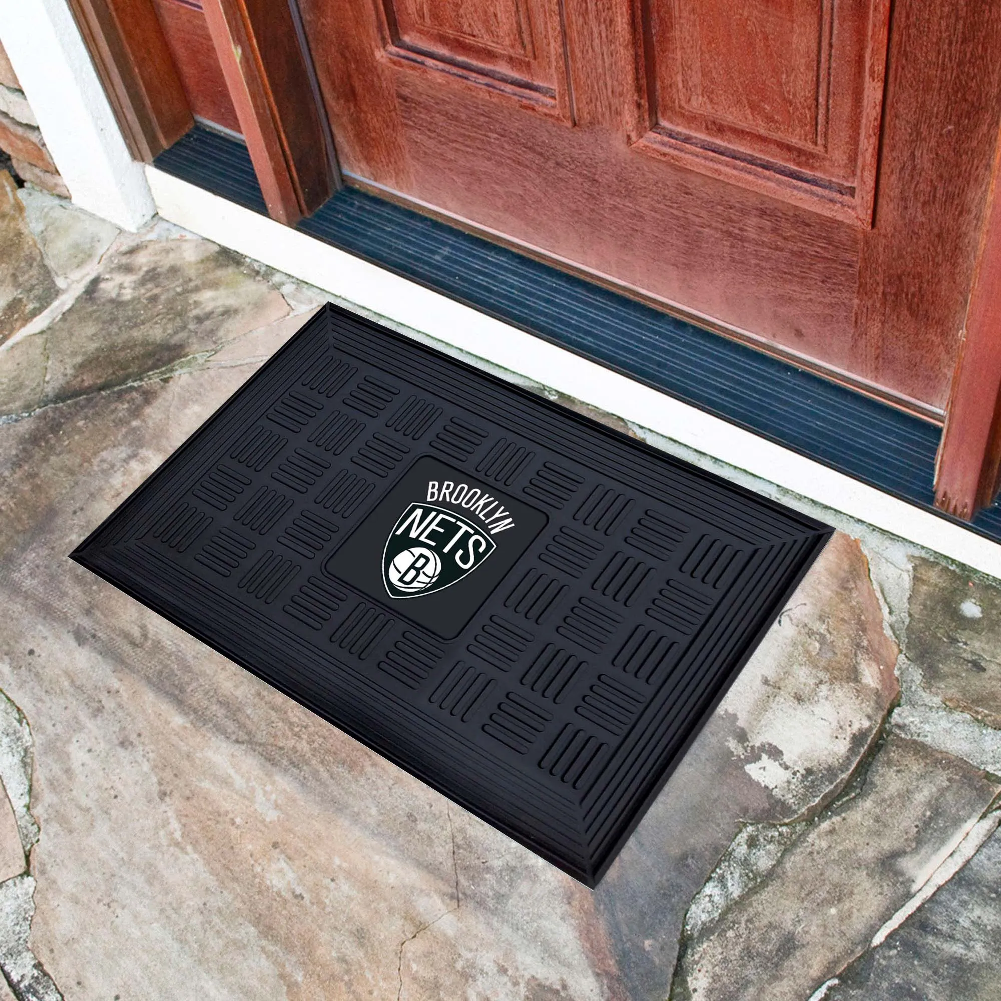 Brooklyn Nets Heavy Duty Vinyl Medallion Door Mat - 19.5in. x 31in.