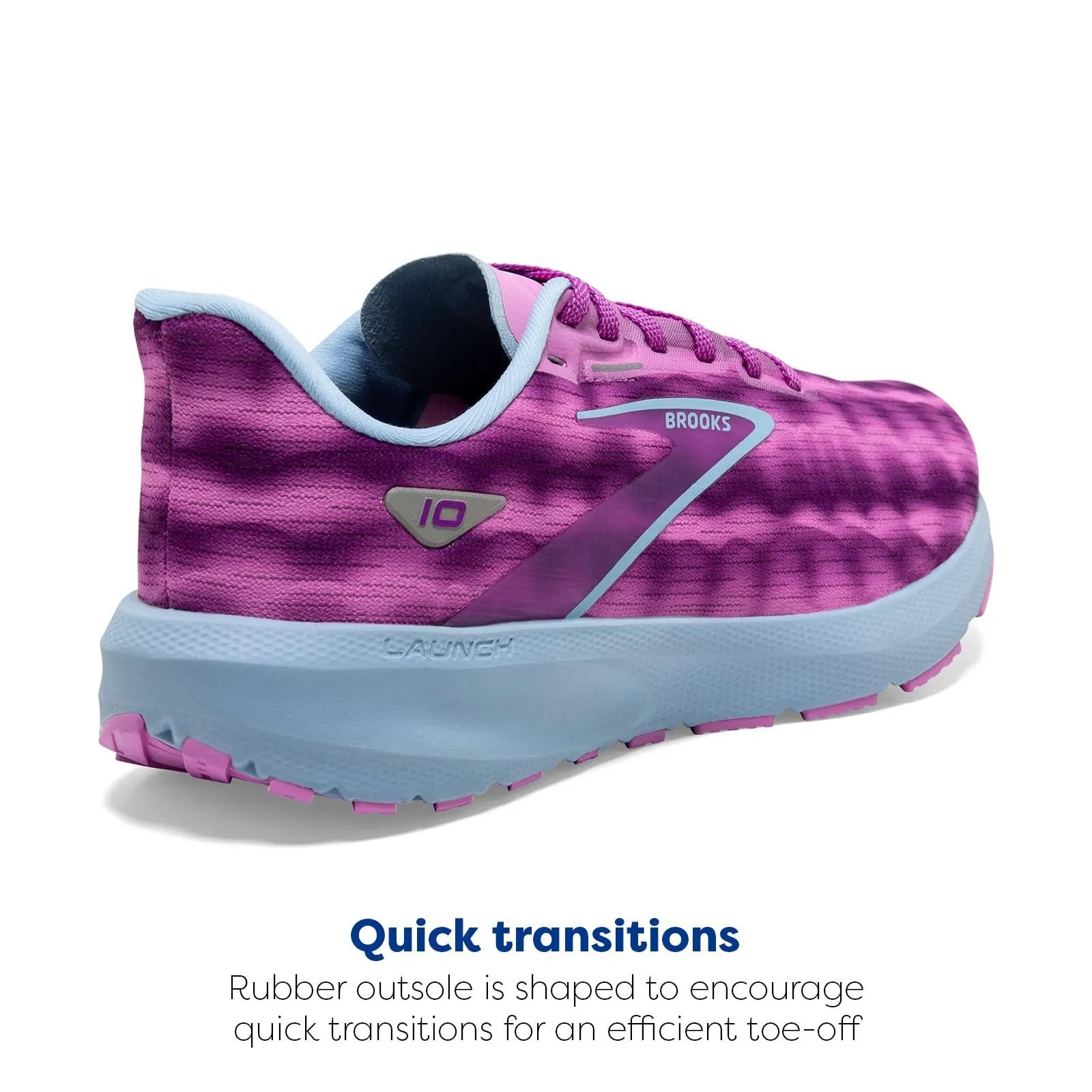 Brooks Women’s Launch 10 Neutral Running Shoe - Purple Cactus/Lucent/Chambray - 5.5 Medium