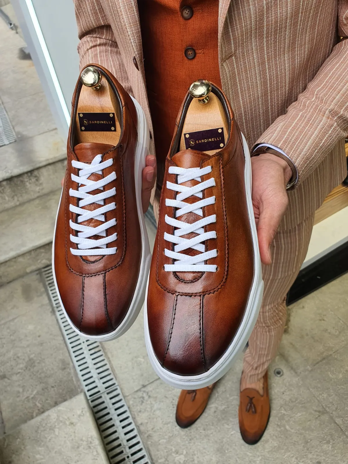 Buy Brown Laced Sneakers by GentWith | Free Shipping