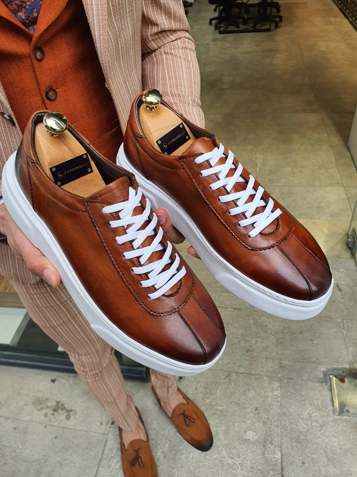 Buy Brown Laced Sneakers by GentWith | Free Shipping