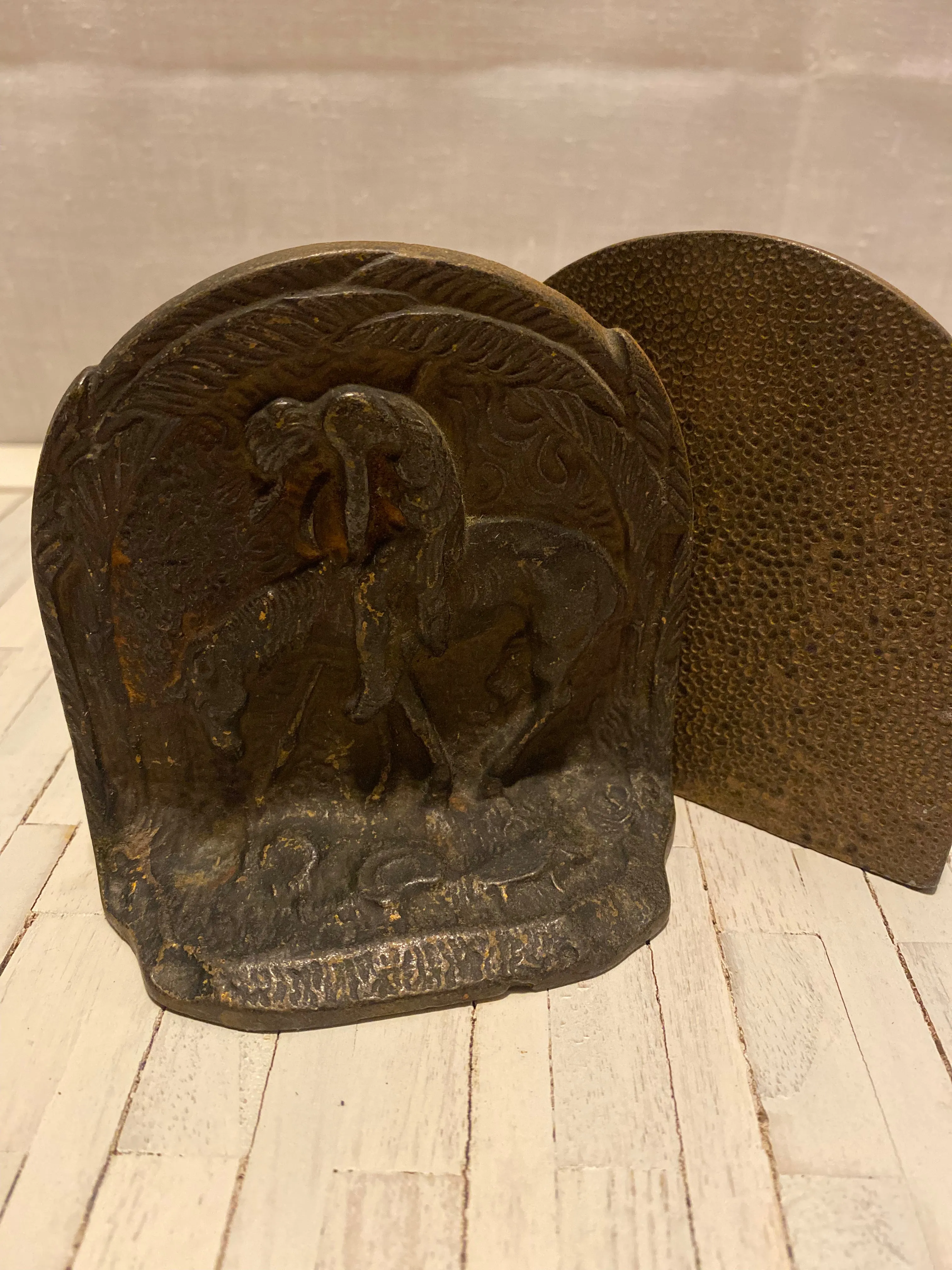 Cast Iron End of the Trail Bookends