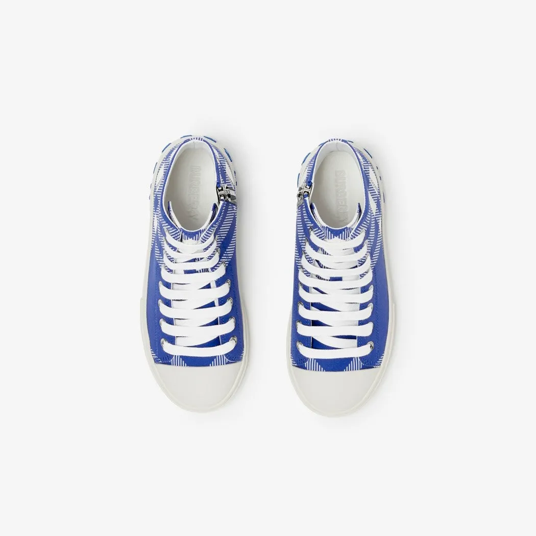 Check Gabardine High-Top Sneakers