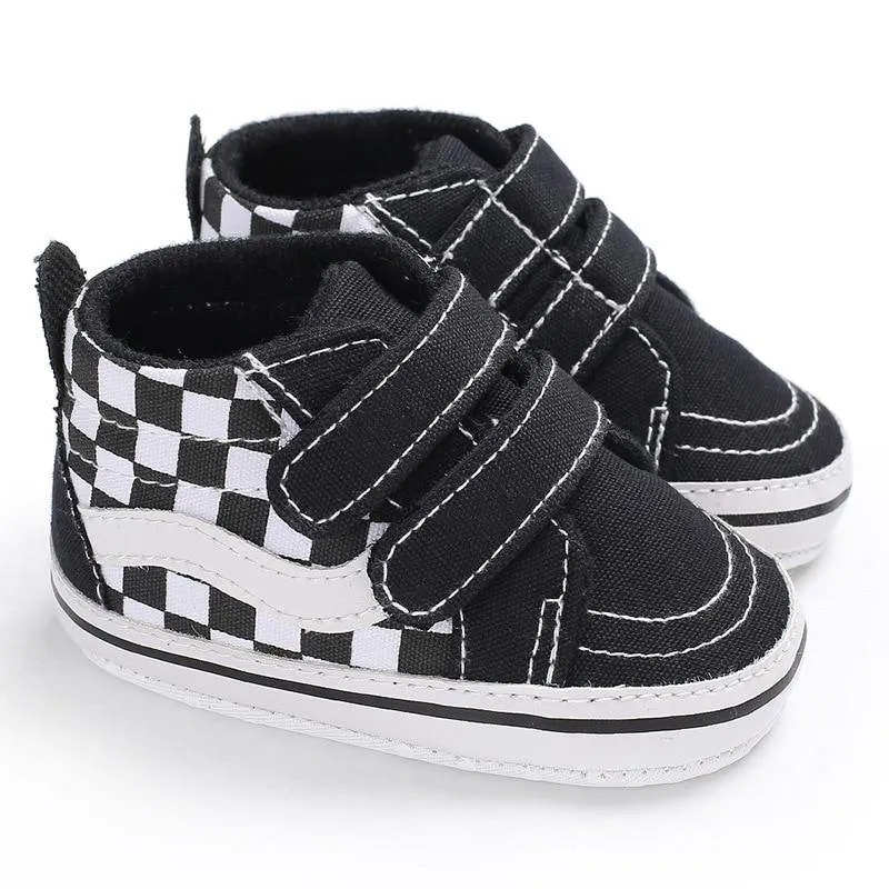 Checkered Casual Newborn Baby Boy Girl Soft Cotton Shoes