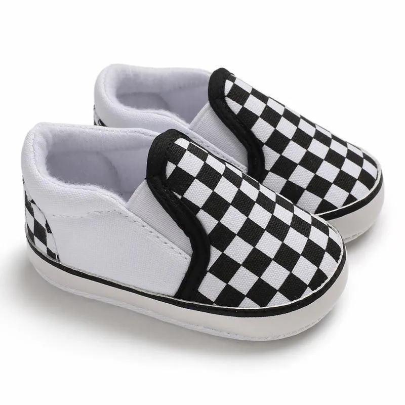 Checkered Casual Newborn Baby Boy Girl Soft Cotton Shoes