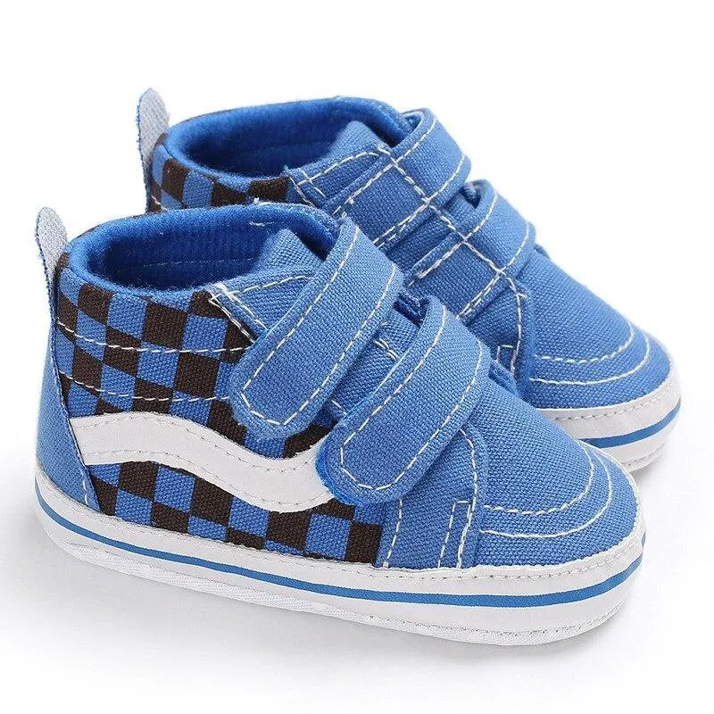 Checkered Casual Newborn Baby Boy Girl Soft Cotton Shoes