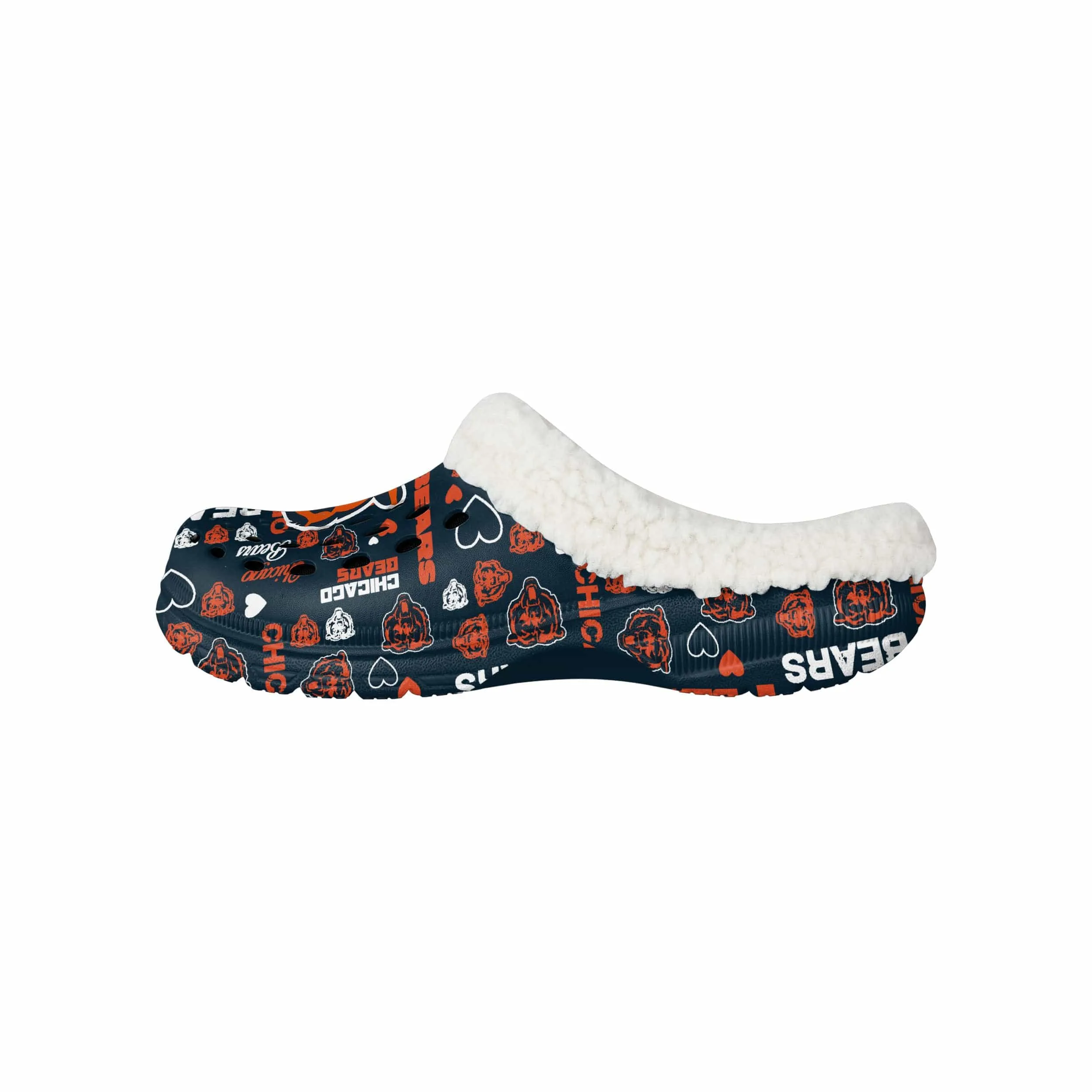 Chicago Bears NFL Womens Sherpa Lined Logo Love Clog