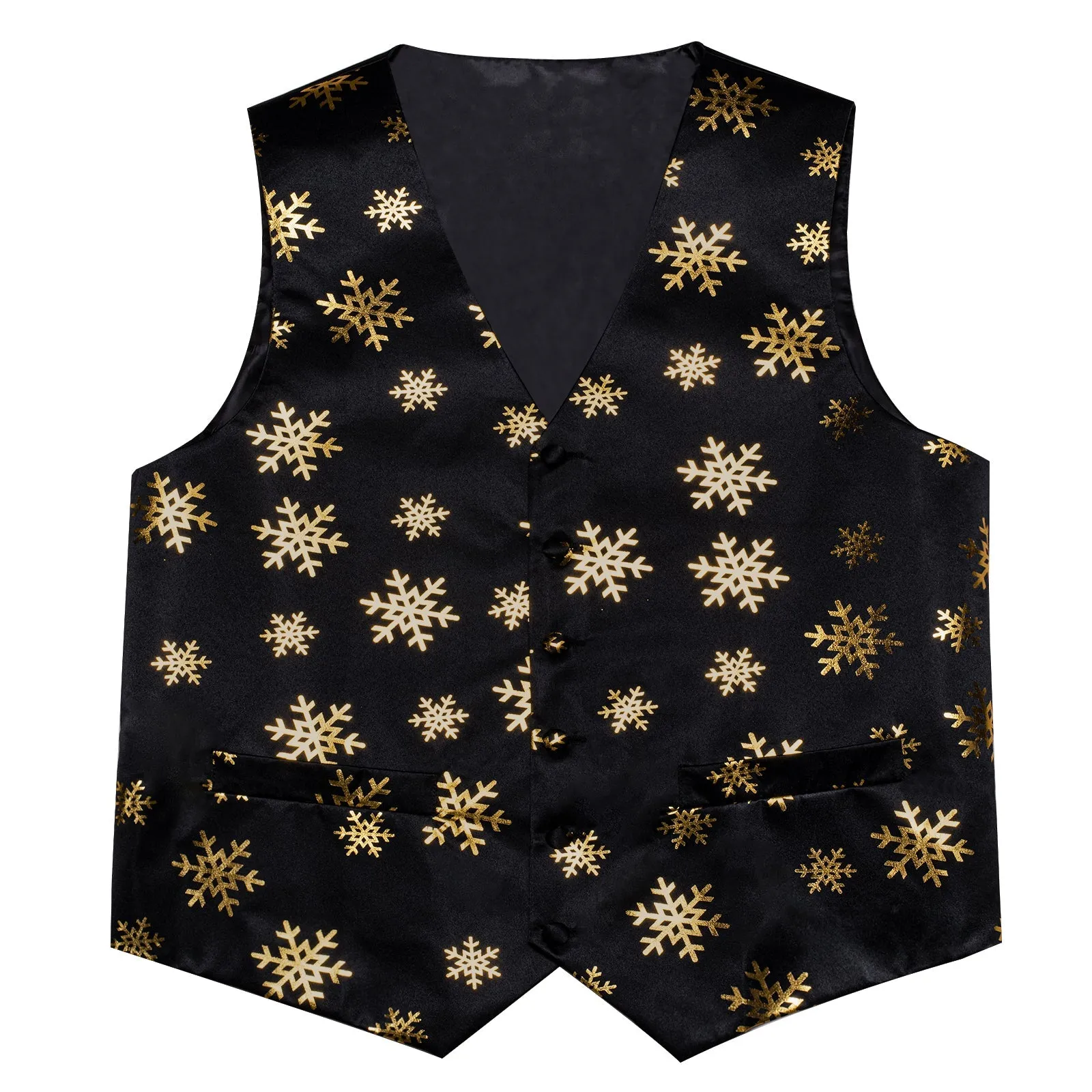 Christmas Black Snowflake Novelty Splicing Jacquard Men's Vest