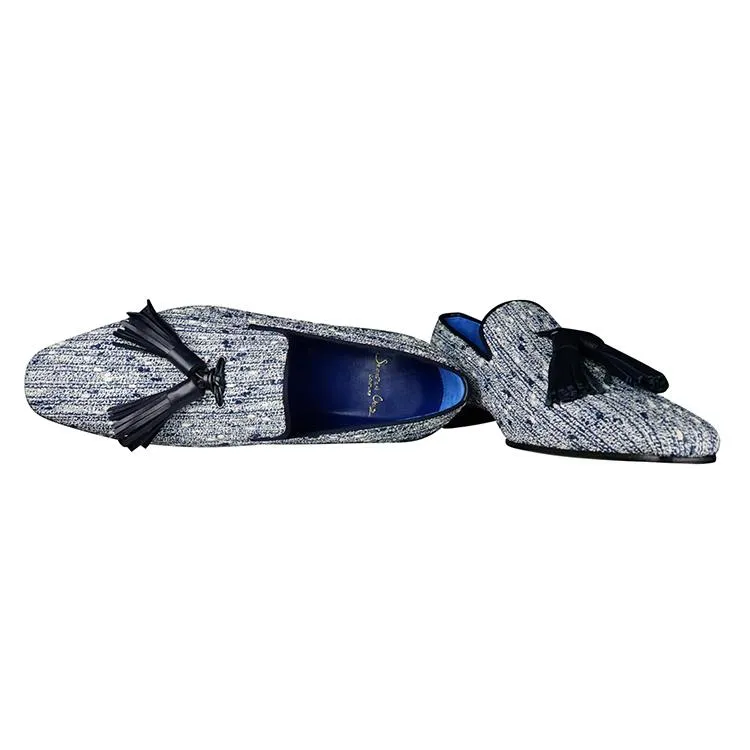 Cobalt Tweed Legare Tassel Loafer