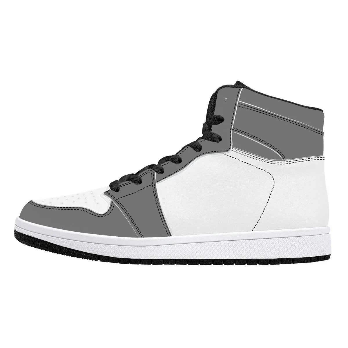 Create Your Own - High Top Synthetic Leather Sneakers - Black