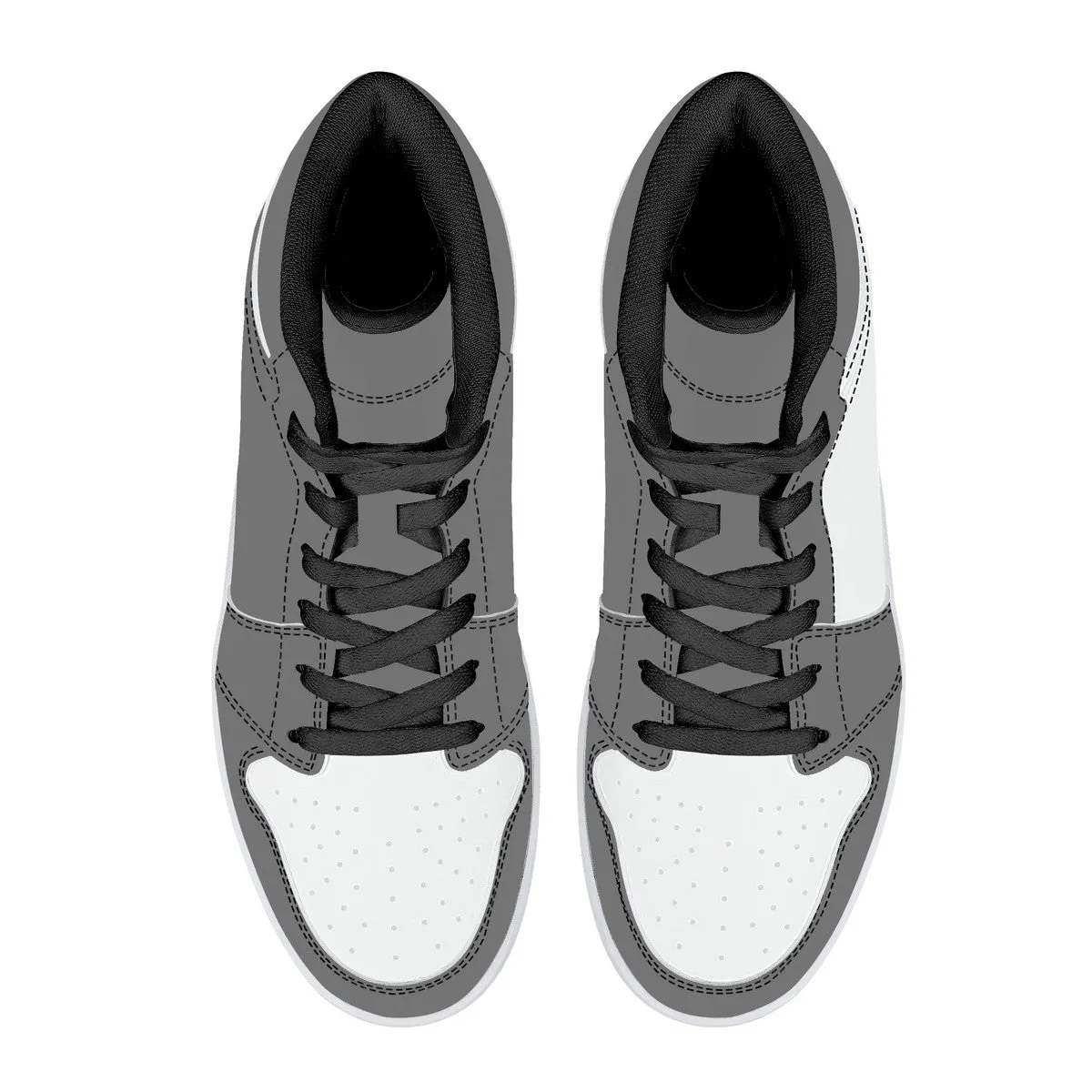 Create Your Own - High Top Synthetic Leather Sneakers - Black