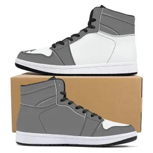 Create Your Own - High Top Synthetic Leather Sneakers - Black