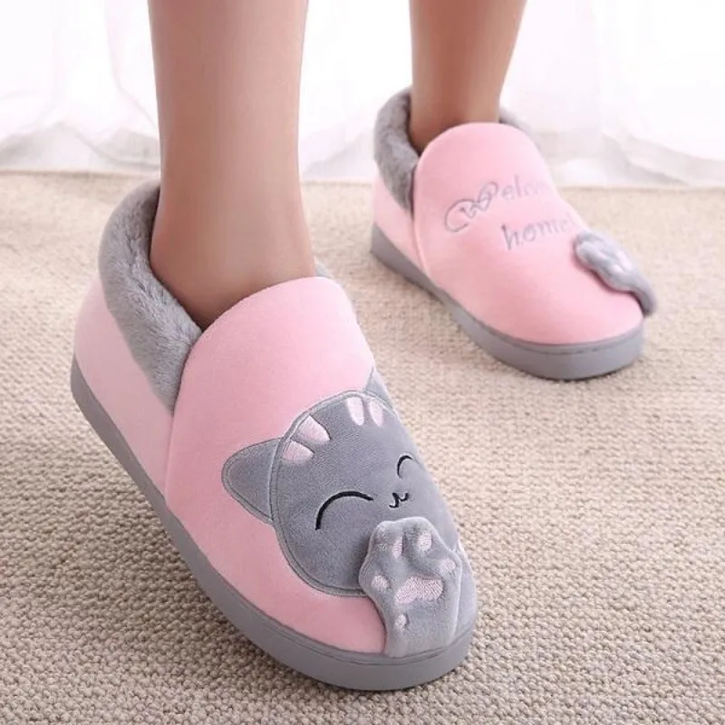 Cute Kitty Warm Slippers Indoor Shoes For Cat Lovers