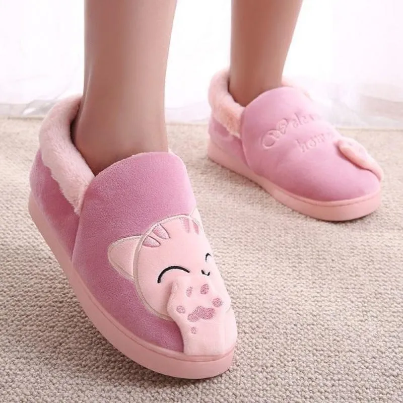 Cute Kitty Warm Slippers Indoor Shoes For Cat Lovers