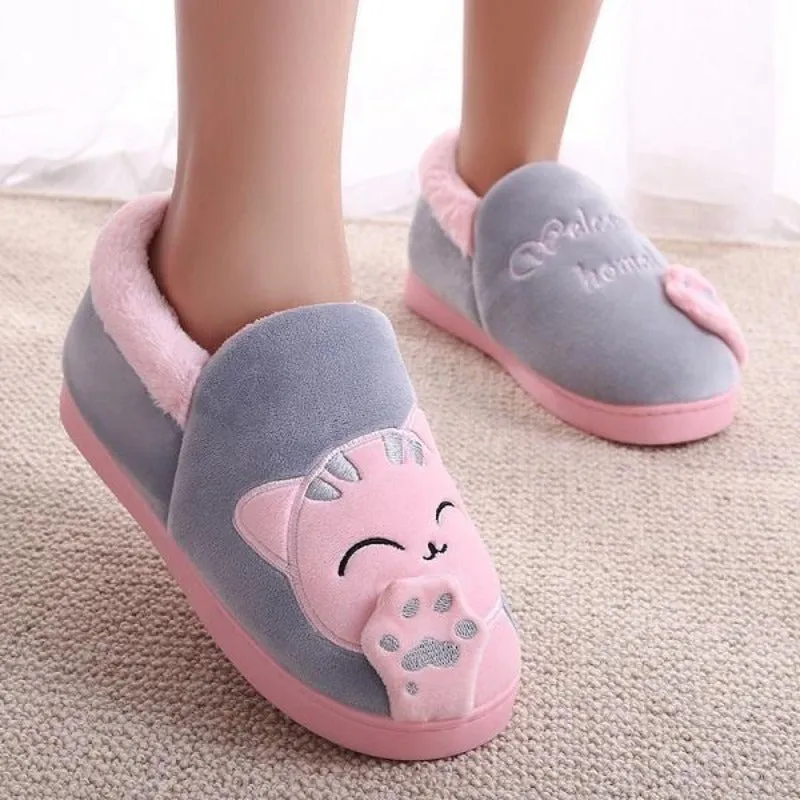 Cute Kitty Warm Slippers Indoor Shoes For Cat Lovers