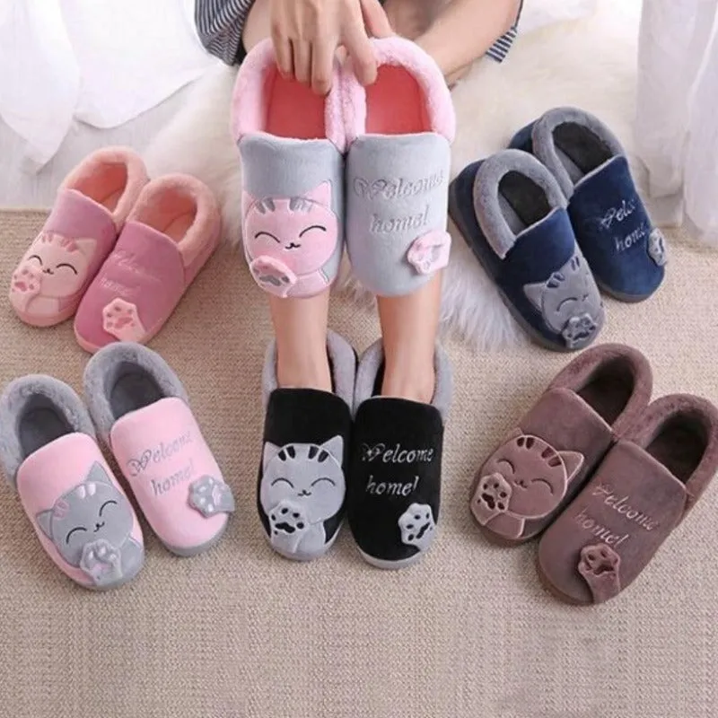 Cute Kitty Warm Slippers Indoor Shoes For Cat Lovers