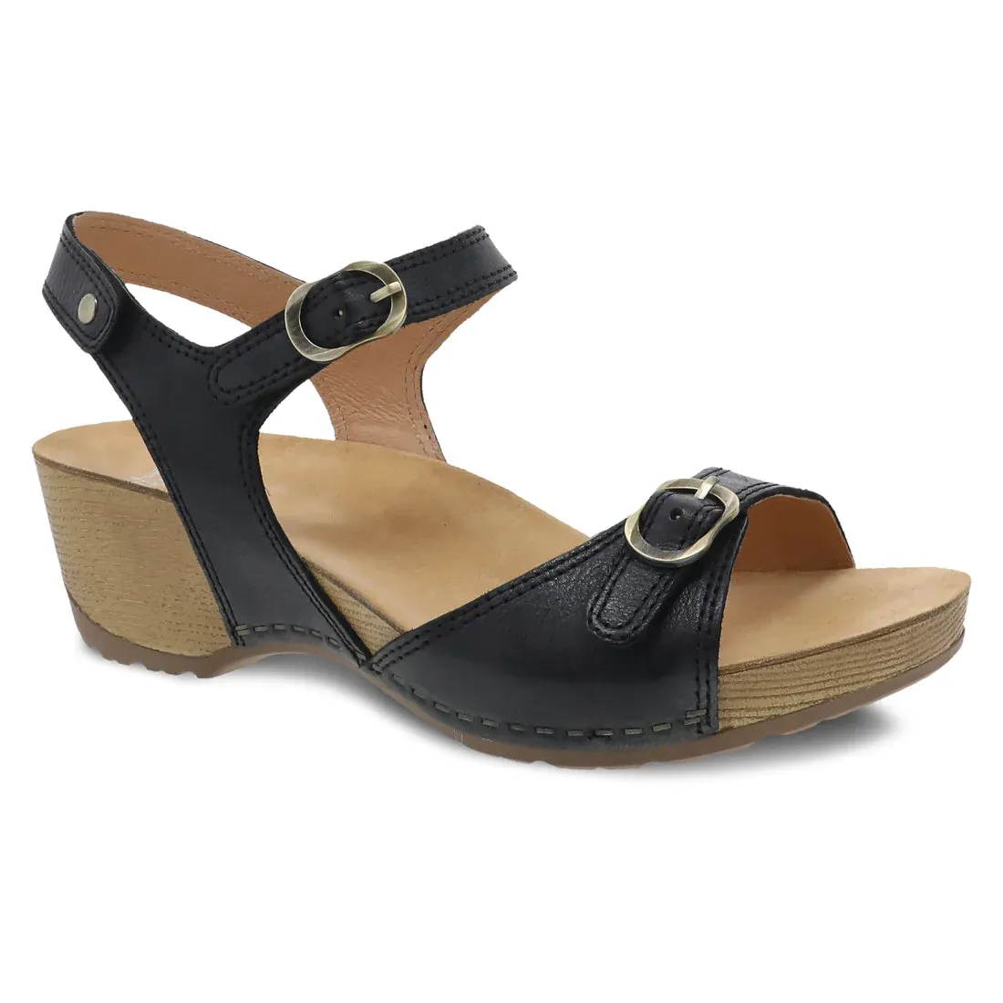 Dansko Women's Tricia Sandal - Black Milled Burnished