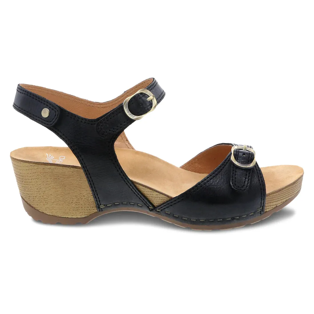 Dansko Women's Tricia Sandal - Black Milled Burnished