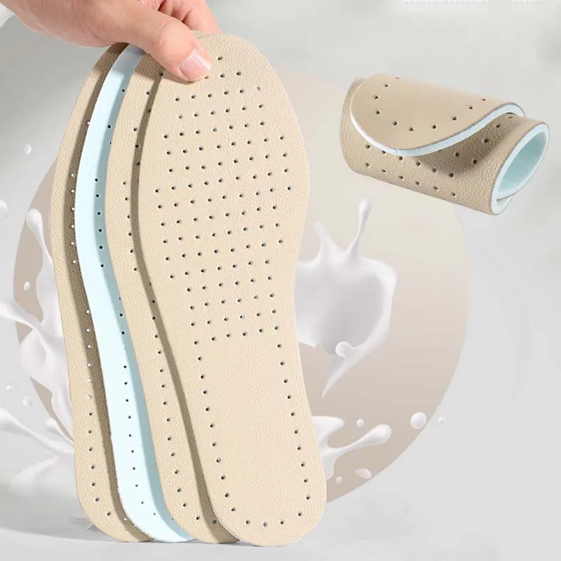 Dbeck® Breathable High-Elastic Leather Latex Insoles for Summer