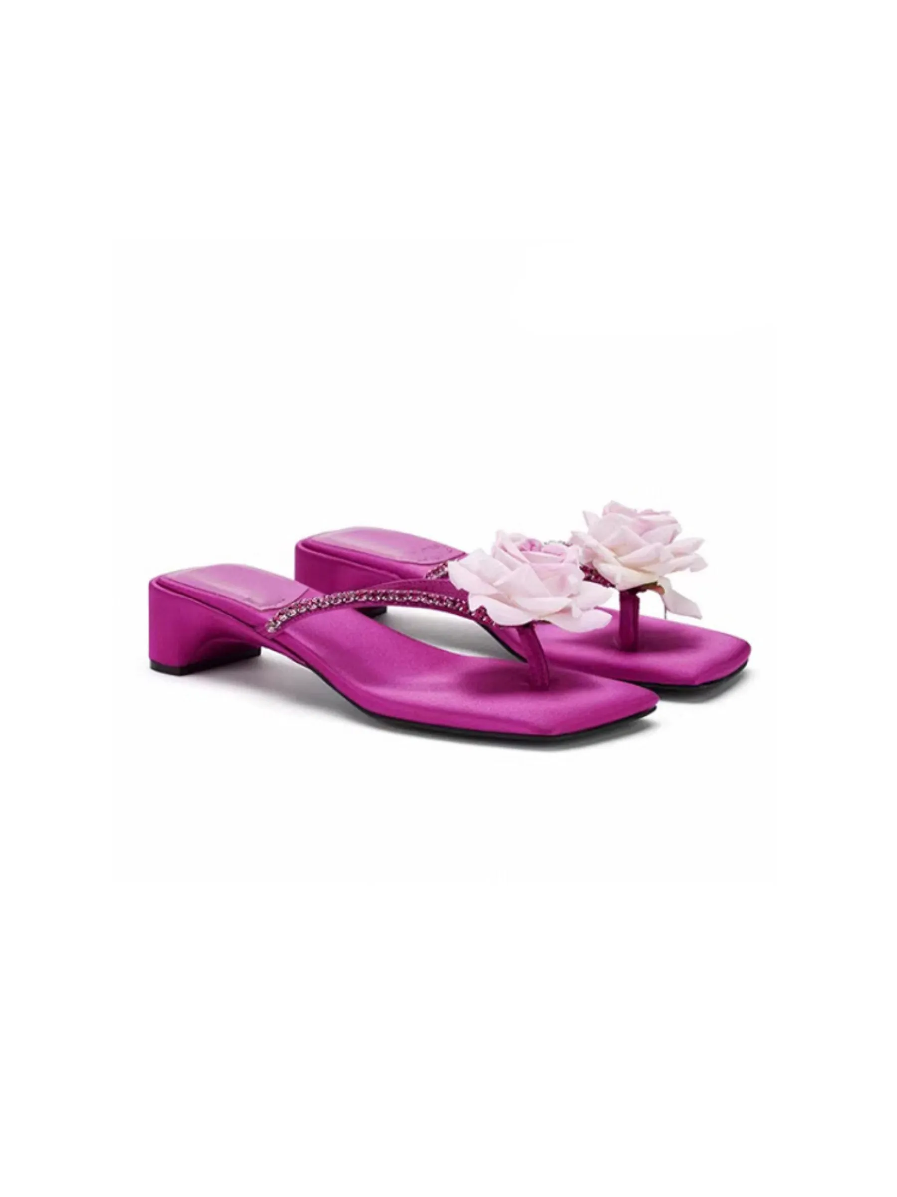 Dixie Floral Sandals in Hot Pink