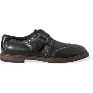 Dolce & Gabbana Elegant Calfskin Leather Monk Straps