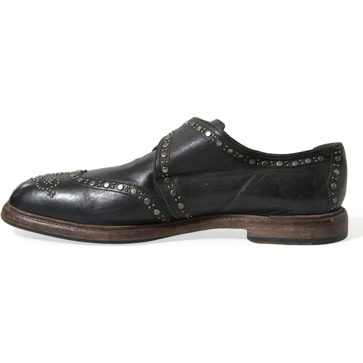 Dolce & Gabbana Elegant Calfskin Leather Monk Straps