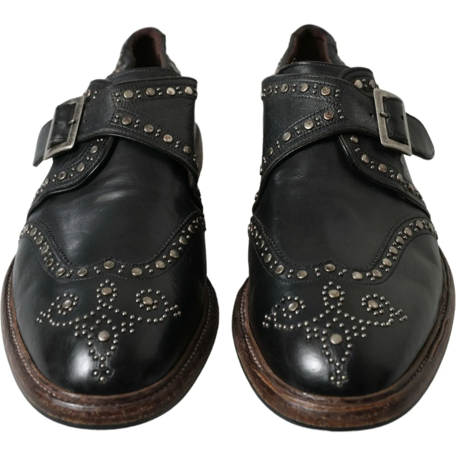 Dolce & Gabbana Elegant Calfskin Leather Monk Straps