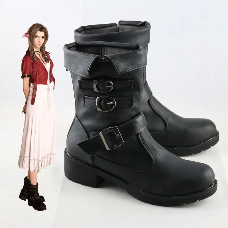 FinFinal Fantasy VII Remake FF7 Aerith Gainsborough Black Cosplay Shoes