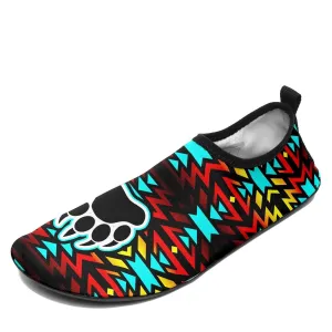 Fire Colors and Turquoise Bearpaw Sockamoccs Kid's Sockamoccs Slip On Shoes