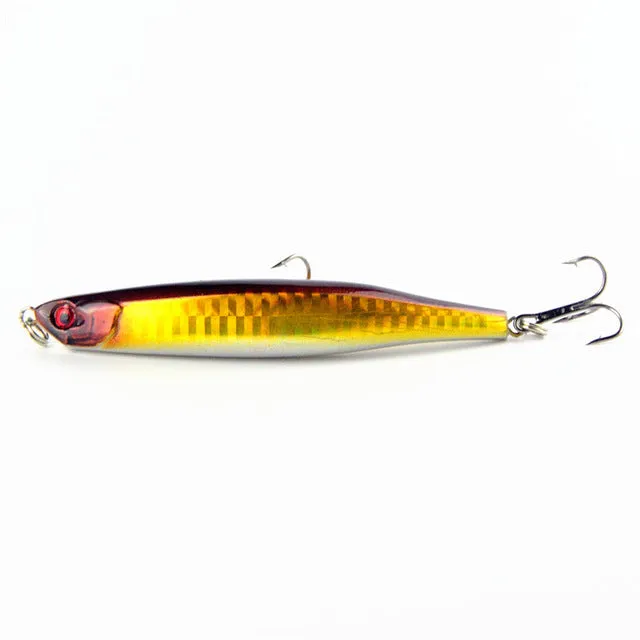 Free Shipping 1pcs Fishing Tackle Hard Minnow Lure Artificial Bait Fishing Lure with 2 Fish Hook 9cm/8.3g Mixed 5 color