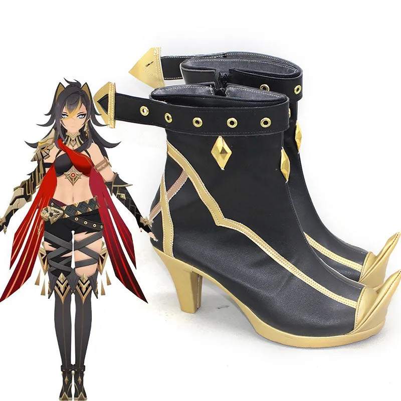 Genshin Impact Dehya Black Cosplay Shoes