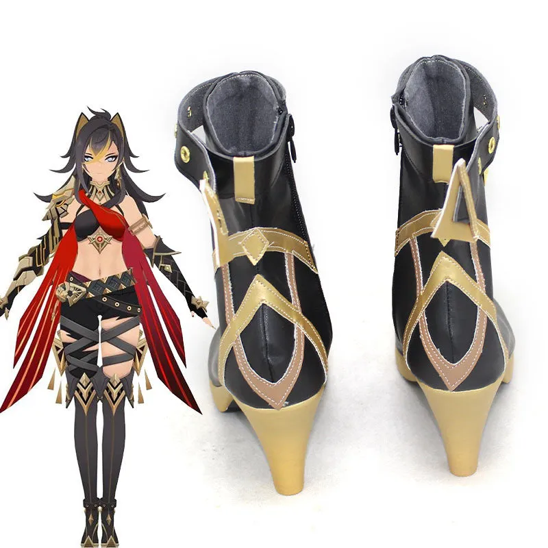 Genshin Impact Dehya Black Cosplay Shoes