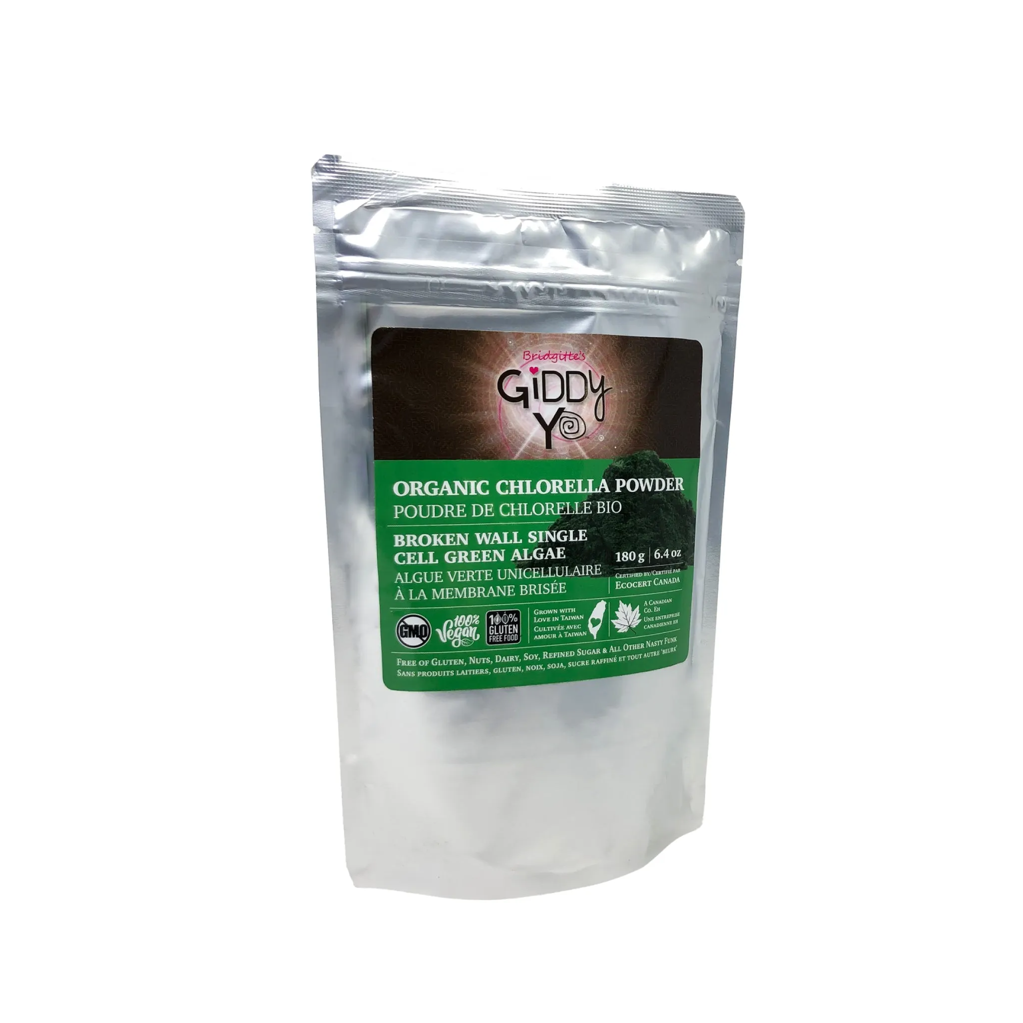 Giddy Yoyo Organic Taiwanese Broken Cell Wall Chlorella Powder 180g