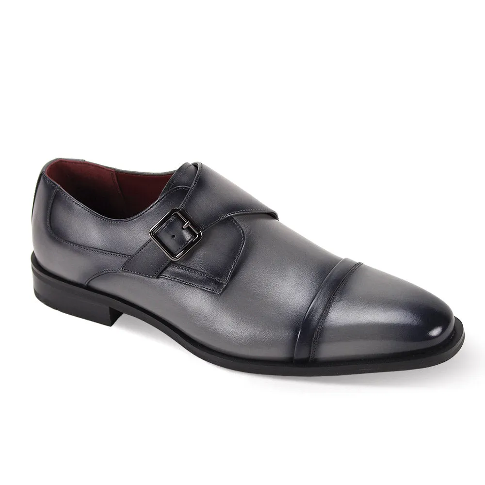 Giorgio Venturi Cap Toe Monk Strap Shoe Gray