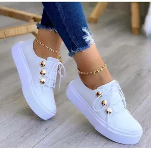 Glow Chic's Casual Lace-up Flat Sneakers