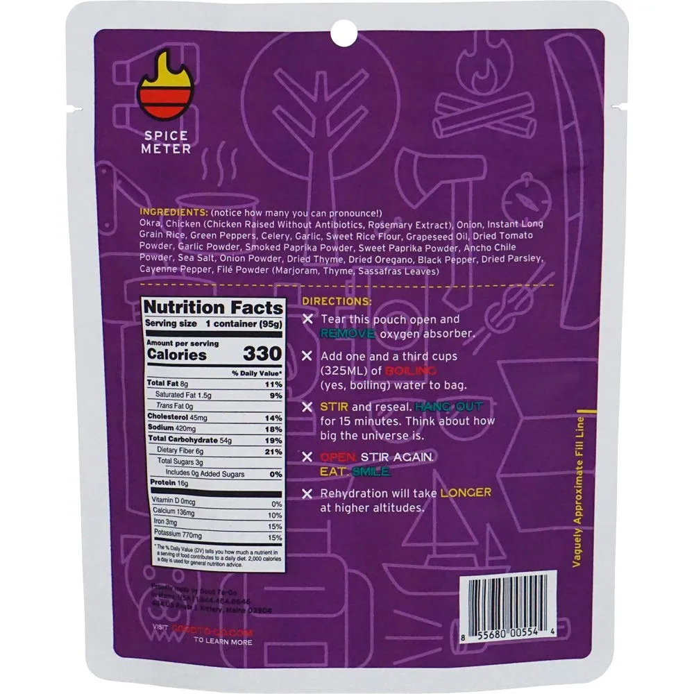 Good to-Go Dehydrated Chicken Gumbo - Single Serving Pouch